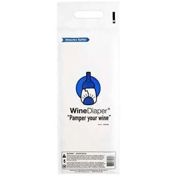 Wine Diaper - Reusable, Protective and Absorbent Wine Bottle Bags for Travel (3 pack) Made in the USA