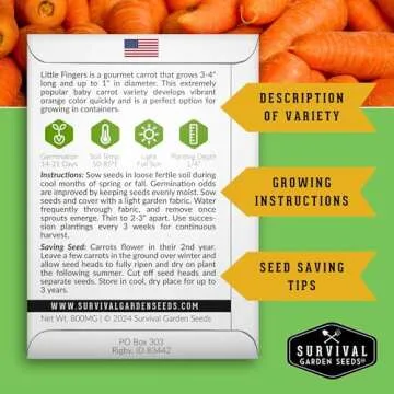 Survival Garden Seeds Home Garden Collection - 30 Pack with 18,500+ Non-GMO Heirloom Vegetable, Fruits, Herb Seed Varieties for Planting - Plant & Grow Survival Food & Emergency Preparedness Gear