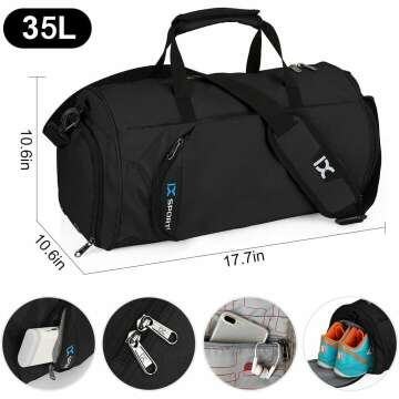 INOXTO 35L Waterproof Sports Gym Bag for Travel