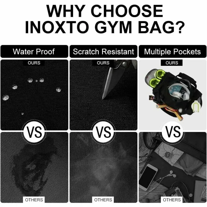 INOXTO 35L Waterproof Sports Gym Bag for Travel