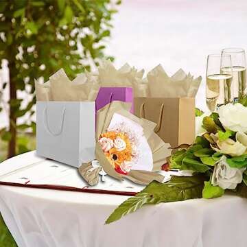 Undemouc 100 Sheets Kraft Tissue Paper 20x14 Inches Tissue Paper Bulk for Bags Wrapping Tissue Paper...