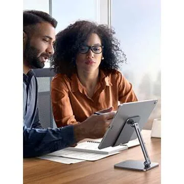 UGREEN Tablet Stand Compatible for iPad Desk Stand Holder Adjustable Aluminum Thicker Base Compatible with iPad Pro Air Mini 13 12.9 11 Inch Home Office Desk Accessories Grey