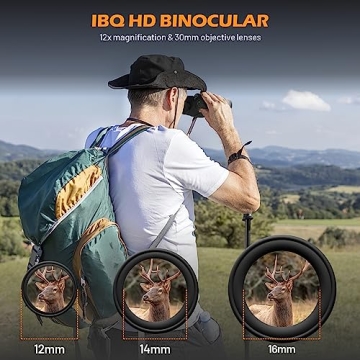 IBQ 12x30 UHD Compact Binoculars High Powered Waterproof
