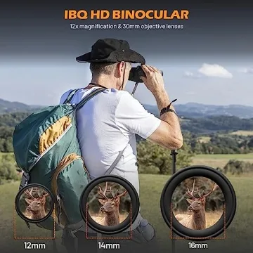 IBQ 12x30 UHD Compact Binoculars High Powered Waterproof