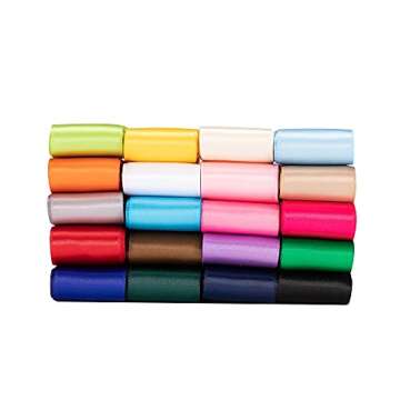 UnionJoy 1 Inch Silk Satin Ribbon - 40 Yards of Vibrant Colors for All DIY Projects