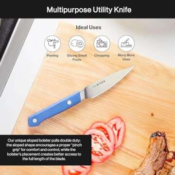 Misen Paring Knife – Precision Kitchen Knife with High-Carbon Stainless Steel Blade – Ergonomic ...