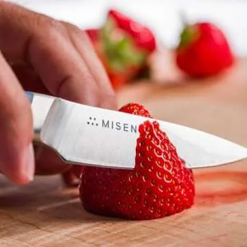 Misen Paring Knife – Precision Kitchen Knife with High-Carbon Stainless Steel Blade – Ergonomic Handle for Peeling, Trimming, and Slicing – Lightweight, Versatile Tool for All Culinary Tasks - Blue