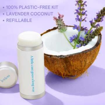 Peach Not Plastic Body Lotion Starter Kit | Refillable Lotion for Dry Skin with Shea Butter and Jojo...