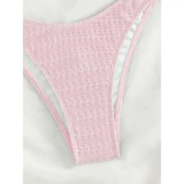 WDIRARA Women's Strapless Bandeau Smocked 2 Piece Swimsuit Floral Print O Ring Cheeky Bottom Bikini Set Bathing Suit