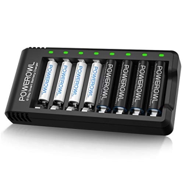 POWEROWL Rechargeable AA and AAA Batteries with Fast Charger, High Capacity NiMH - 4 x 2800mAh AA & ...