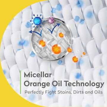 Orange House Liquid Laundry Detergent, Free and Clear, Natural Clean Laundry Detergent, Made of Orange Oil, Hypoallergenic Liquid Detergent No Harmful Chemical, 135.3 Fl Oz, HE & Standard Machine