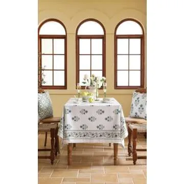 ISAENNE Floral Rectangle Tablecloth - Elegant Design for Every Occasion
