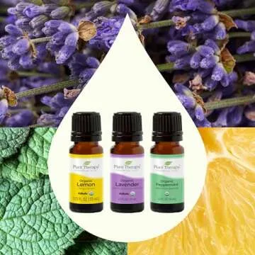 Top 3 Organic Essential Oils: Lemon, Lavender, Peppermint Set