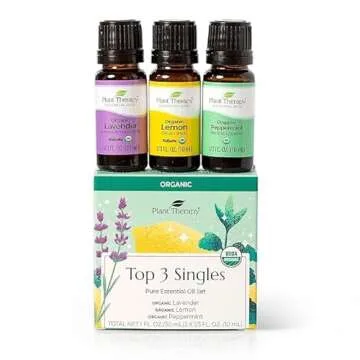 Top 3 Organic Essential Oils: Lemon, Lavender, Peppermint Set