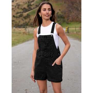 Glamaker Denim Overall Shorts for Women Stylish Summer Outfit