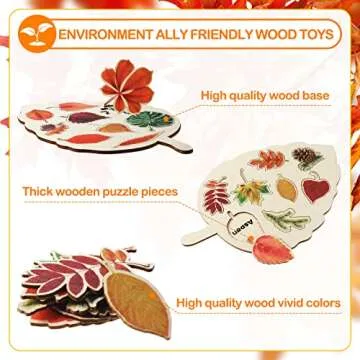 Kathfly Leaf Wooden Puzzles for Educational Play and Gifts