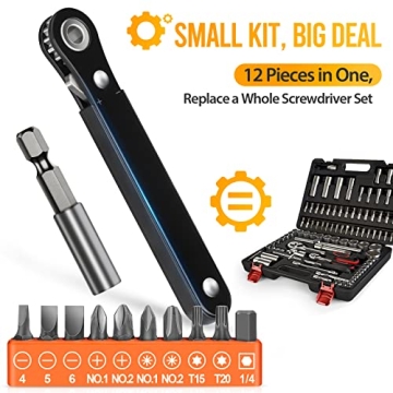 Versatile Right Angle Screwdriver Mini Ratchet Tool for Precision