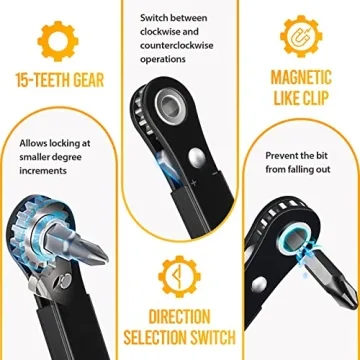 Versatile Right Angle Screwdriver Mini Ratchet Tool for Precision