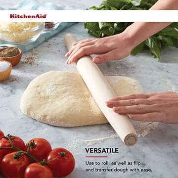 KitchenAid Maplewood French Rolling Pin for Precision Baking