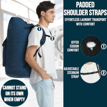 Heavy Duty Laundry Backpack 115L with Straps for Dorms