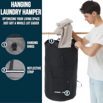 Heavy Duty Laundry Backpack 115L with Straps for Dorms