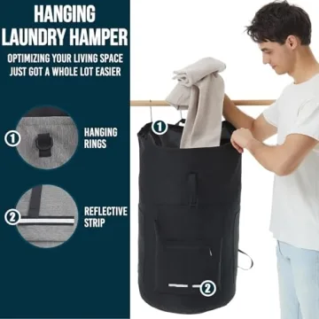 Heavy Duty Laundry Backpack 115L with Straps for Dorms