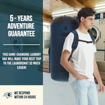 Heavy Duty Laundry Backpack 115L with Straps for Dorms