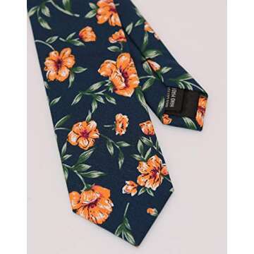 WITZROYS Cotton Floral Skinny Tie Set for Weddings