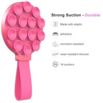 Suction Mount for Magsafe - Magnetic Suction Cup Phone Mount for iPhone, Strong N52 Magnets & Silicone Grip for Hands-Free Cell Phone Accessory Holder or Selfies and Tiktok Videos, Creator and Sharer