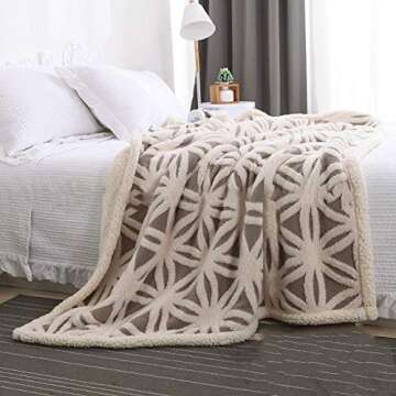 LOMAO Sherpa Fleece Blanket Fuzzy Soft Throw Blanket Dual Sided Blanket for Couch Sofa Bed (Grey, 40"x50")