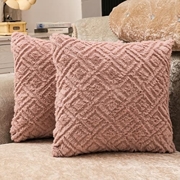 ETASOP Set of 2 Couch Pillows with Inserts 18x18, Spring Decorative Pillow Covers Velvet Throw Pillo...