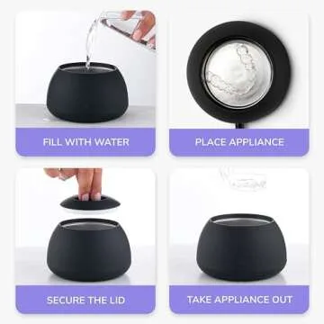 Zima Dental Pod | Jet Black | Ultrasonic Retainer Cleaner Machine | Aligner, Nightguard, Mouth Guard, Denture Cleaner | Oral Dental Care FSA HSA Approved