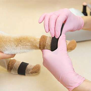 Frienda 8 Pieces Anti-Slip Dog Socks Non Skid Knit Dogs Socks Rubber Sole Traction Control Pet Paw Protectors for Pet Indoor Wear with 78 Inch Hook and Loop