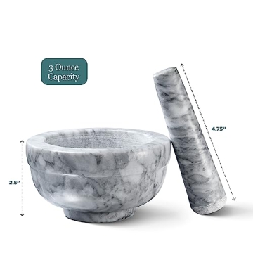 Sagler Mortar and Pestle Set - Marble Spice Crusher Tool
