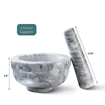 Sagler Mortar and Pestle Set - Marble Spice Crusher Tool