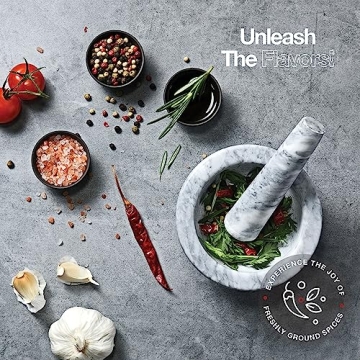 Sagler Mortar and Pestle Set - Marble Spice Crusher Tool