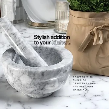 Sagler Mortar and Pestle Set - Marble Spice Crusher Tool