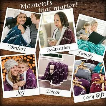 Chanasya Premium Love and Joy Inspiring Gift Throw Blanket - Cozy, Warm and Fluffy Sherpa - Perfect Caring, Uplifting, Thoughtful, Personalized Gift for Blessings, Peace and Prayer (65x50 inches) Blue
