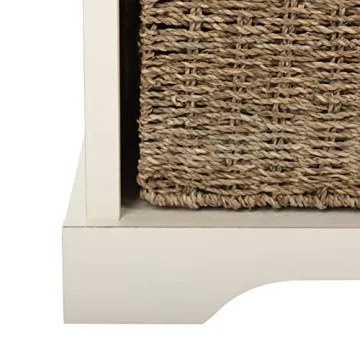 Versatile SAFAVIEH Lonan Grey & White Wicker Storage Bench