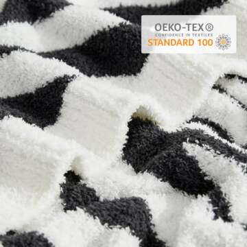 Snuggle Sac Zebra Blanket Black Zebra Print Blanket Ultra Soft Reversible Zebra Throw Blanket for Couch, Sofa & Bed, 50x60 inches