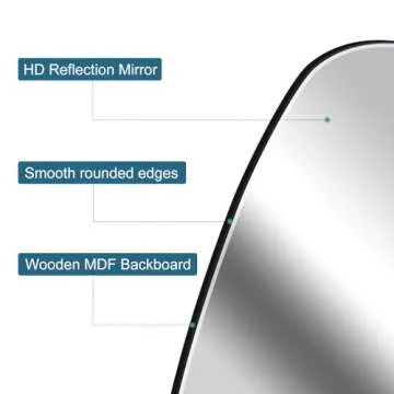 Fluxxus Irregular Mirror for Wall, Large 43"x16" Asymmetrical Mirror Irregular Shaped Frameless Mirror for Living Room Bathroom Bedroom Entryway Modern Home Decor Mirror