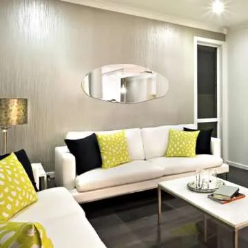 Fluxxus Irregular Mirror for Wall, Large 43"x16" Asymmetrical Mirror Irregular Shaped Frameless Mirror for Living Room Bathroom Bedroom Entryway Modern Home Decor Mirror