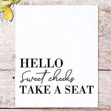 Hello Sweet Cheeks Take A Seat Print Bathroom Wall Decor Bathroom Prints Toilet Sign Wall Art Home D...
