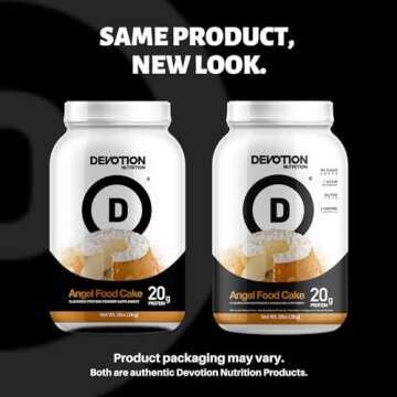 Devotion Nutrition Protein Powder Blend | Gluten Free, Keto Friendly, No Added Sugars | 1g MCT | 20g Whey & Micellar Protein | 2lb Tub (Brownie Batter)