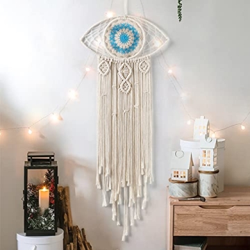 Handmade Evil Eye Dream Catcher Boho Wall Hanging Decor