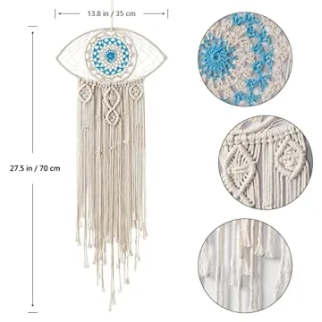 Handmade Evil Eye Dream Catcher Boho Wall Hanging Decor