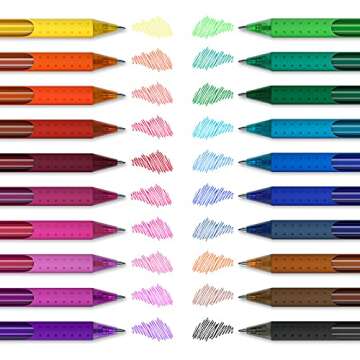 Shuttle Art 20 Colors Retractable Gel Ink Pens with Comfortable Grip for Creative Writing