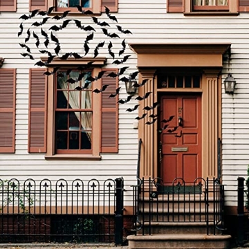 CESOF Halloween Bats Wall Decor - 3D Matte Black Bats Set