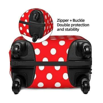 Groamaup Travel Luggage Cover Red White Polka Dot Luggage Suitcase Protector Baggage Fit 29-32 Inch