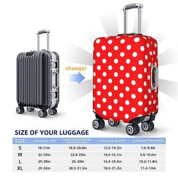 Groamaup Travel Luggage Cover Red White Polka Dot Luggage Suitcase Protector Baggage Fit 29-32 Inch